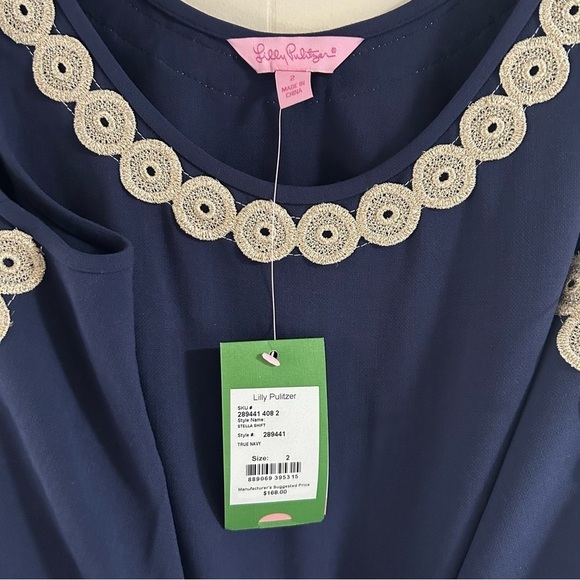 Lilly Pulitzer Stella Shift‎ Dress in True Navy sz 2 - Picture 4 of 5